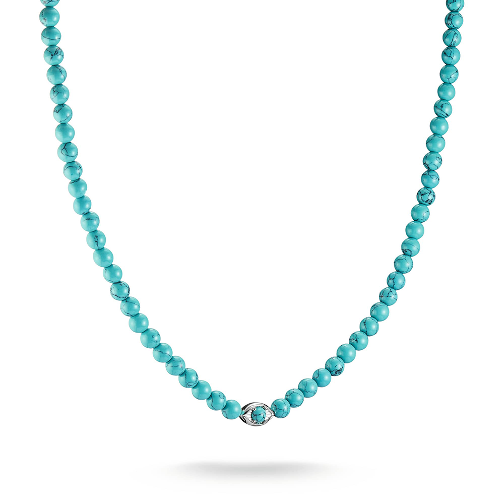 Thomas Sabo Elyndra Kette Türkise Beads Auge Elyndra Silber KE2332-404-17 bei Juwelier am Schloss in Schwetzingen Baden-Württemberg