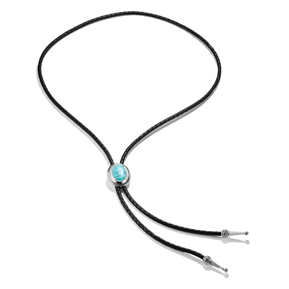 Thomas Sabo Elyndra Kette Türkiser Stein Lederkette Elyndra Silber KE2344-805-17 bei Juwelier am Schloss in Schwetzingen Baden-Württemberg