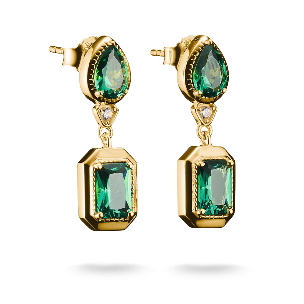 Thomas Sabo Elyndra Ohrringe Grüne Steine 18k Vergoldung H2334-971-6 bei Juwelier am Schloss in Schwetzingen Baden-Württemberg