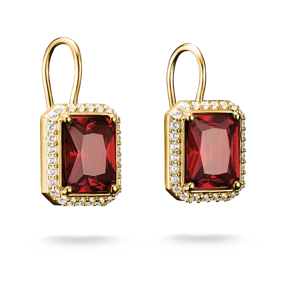 Thomas Sabo Elyndra Ohrringe Rote Achteckige Steine 18k Vergoldung H2338-414-10 bei Juwelier am Schloss in Schwetzingen Baden-Württemberg