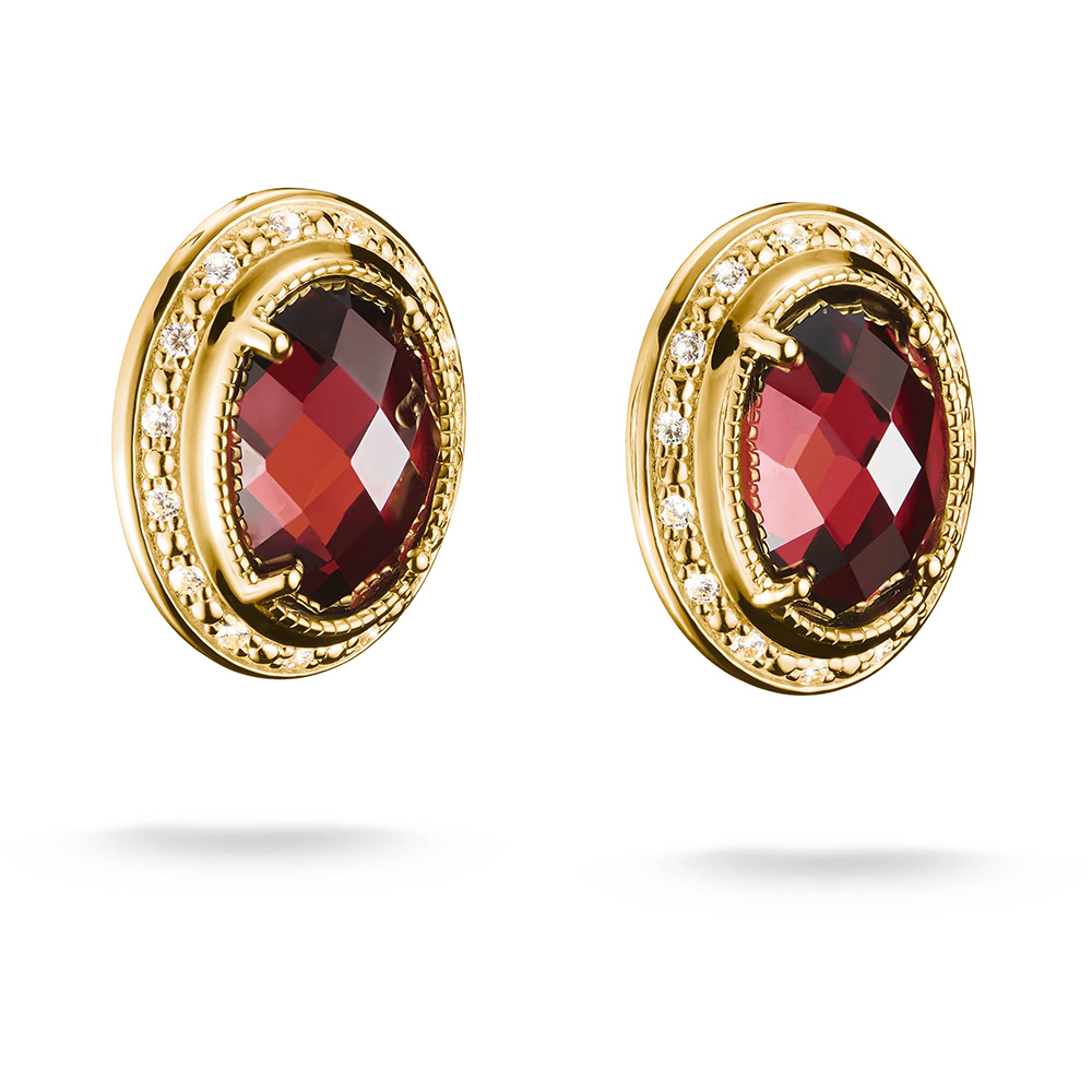 Thomas Sabo Elyndra Ohrstecker mit Clip rote Steine Elyndra 18k Vergoldung H2331-414-10 bei Juwelier am Schloss in Schwetzingen Baden-Württemberg