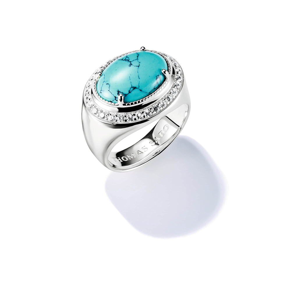 Thomas Sabo Elyndra Ring Oval Türkis Silber TR2505-405-17 bei Juwelier am Schloss in Schwetzingen Baden-Württemberg