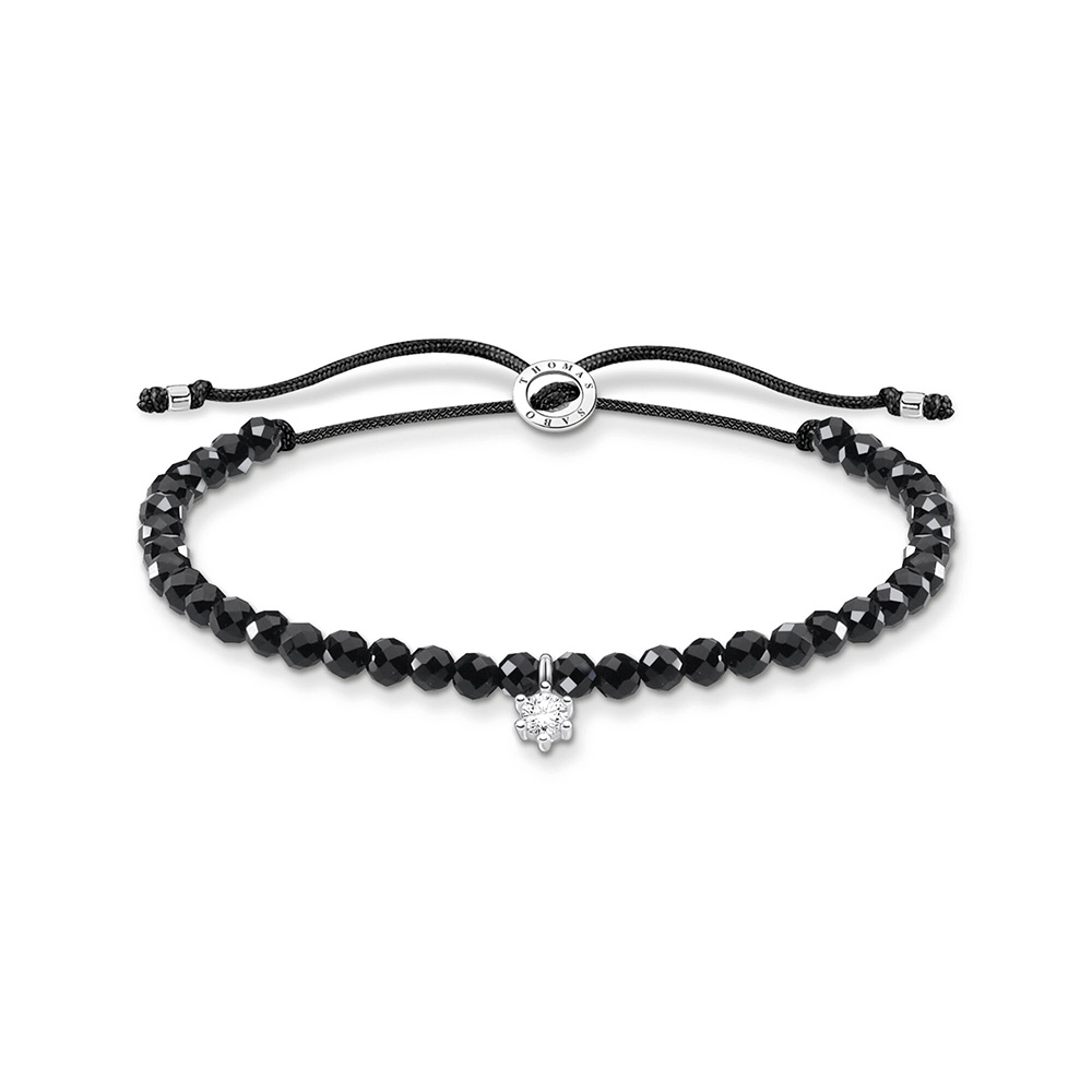 Thomas Sabo True Romance Armband mit schwarzen Onyx-Beads und weißem Stein Silber A1987-401-11 bei Juwelier am Schloss in Schwetzingen Baden-Württemberg