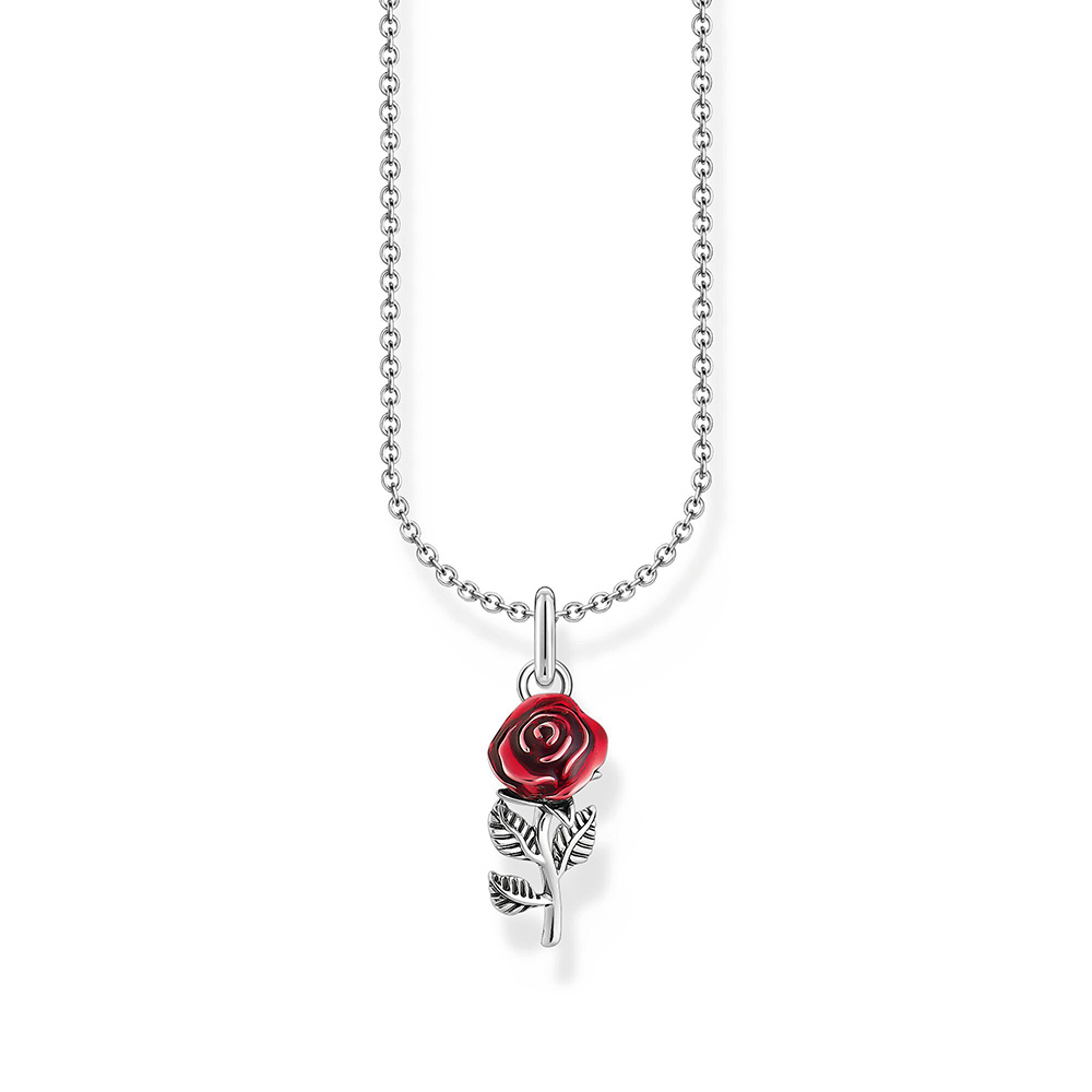 Thomas Sabo True Romance Kette mit rotem Rosen-Anhänger Silber KE2219-664-10 bei Juwelier am Schloss in Schwetzingen Baden-Württemberg