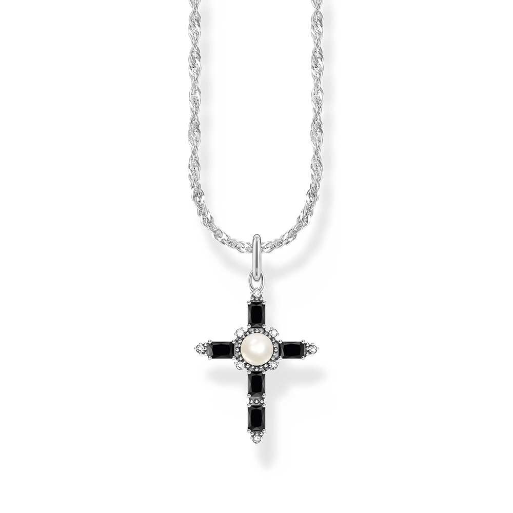 Thomas Sabo True Romance Kette mit schwarzem Kreuzanhänger Cross Romance Silber KE2296-167-11 bei Juwelier am Schloss in Schwetzingen Baden-Württemberg