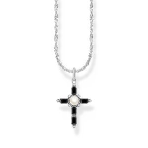 Thomas Sabo True Romance Kette mit schwarzem Kreuzanhänger Cross Romance Silber KE2296-167-11 bei Juwelier am Schloss in Schwetzingen Baden-Württemberg