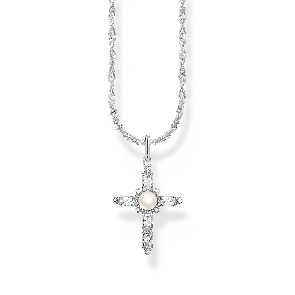 Thomas Sabo True Romance Kette mit weißem Kreuzanhänger Cross Romance Silber KE2296-167-14 bei Juwelier am Schloss in Schwetzingen Baden-Württemberg