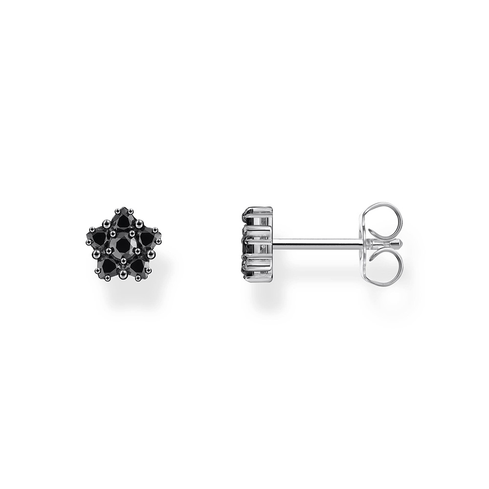 Thomas Sabo True Romance Ohrstecker in floralem Design mit schwarzen Steinen Silber geschwärzt H2297-643-11 bei Juwelier am Schloss in Schwetzingen Baden-Württemberg