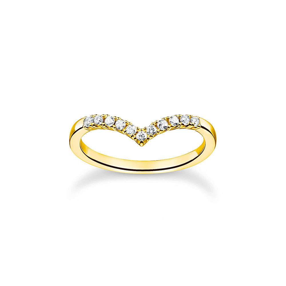 Thomas Sabo True Romance Ring V-Form mit weißen Steinen gold TR2394-414-14 bei Juwelier am Schloss in Schwetzingen Baden-Württemberg