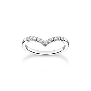 Thomas Sabo True Romance Ring V-Form mit weißen Steinen silber TR2394-051-14 bei Juwelier am Schloss in Schwetzingen Baden-Württemberg