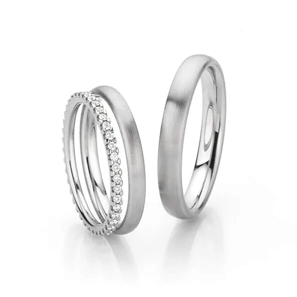 Fischer Trauringe Diamantringe Trauring-Triset Traumtänzer 31-05060 / 07-02601 bei Juwelier am Schloss in Schwetzingen Baden-Württemberg