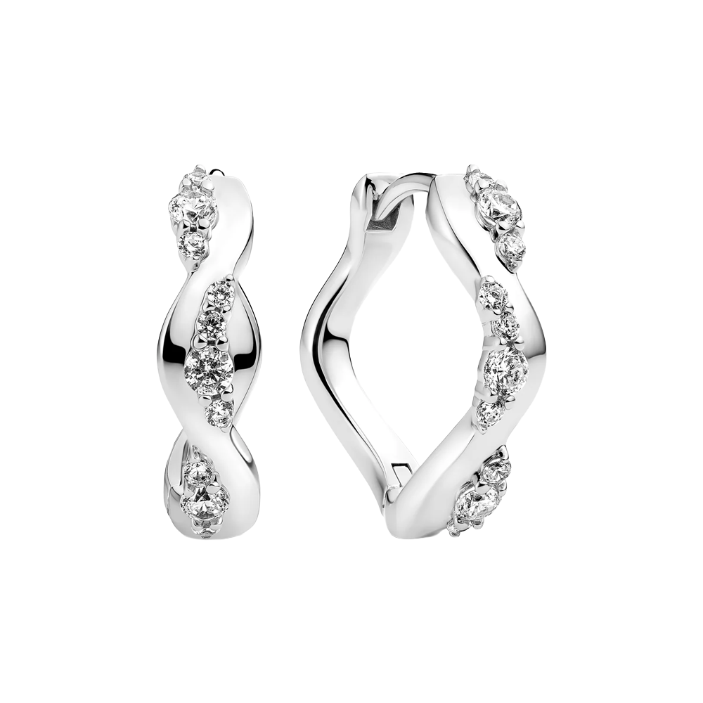 Sif Jakobs Ellera Earrings Ellera Waves Altro Creolo SJ-E2762-CZ bei Juwelier am Schloss in Schwetzingen Baden-Württemberg