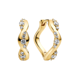 Sif Jakobs Ellera Earrings Ellera Waves Altro Creolo SJ-E2762-CZ-YG bei Juwelier am Schloss in Schwetzingen Baden-Württemberg