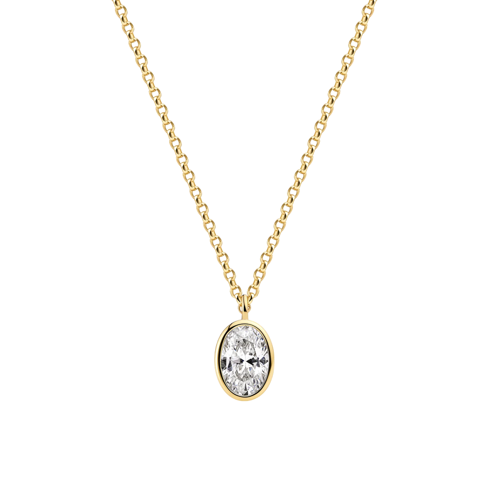 Sif Jakobs Sardinien Necklace Sardinien Ovale SJ-N2795-CZ-YG bei Juwelier am Schloss in Schwetzingen Baden-Württemberg