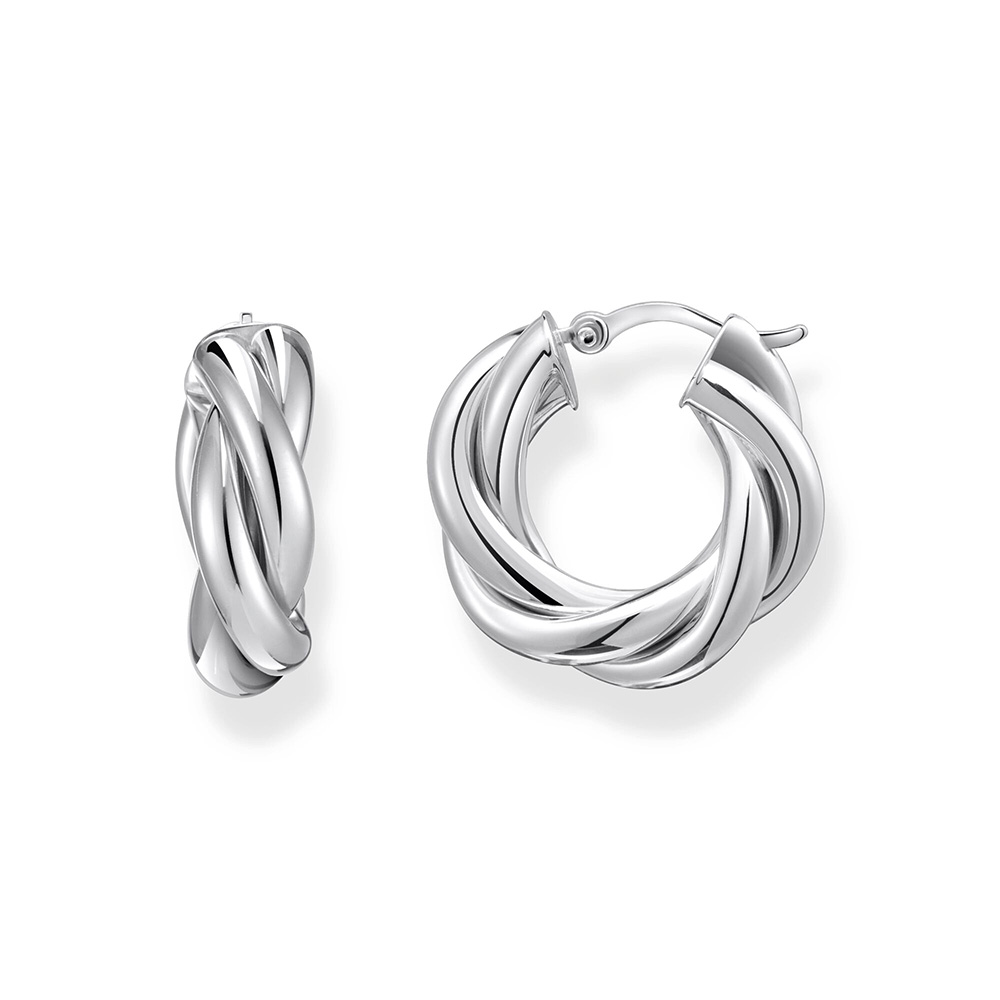 Thomas Sabo Bold Elegance Creolen gedrehtes Design Silber CR742-001-21 bei Juwelier am Schloss in Schwetzingen Baden-Württemberg