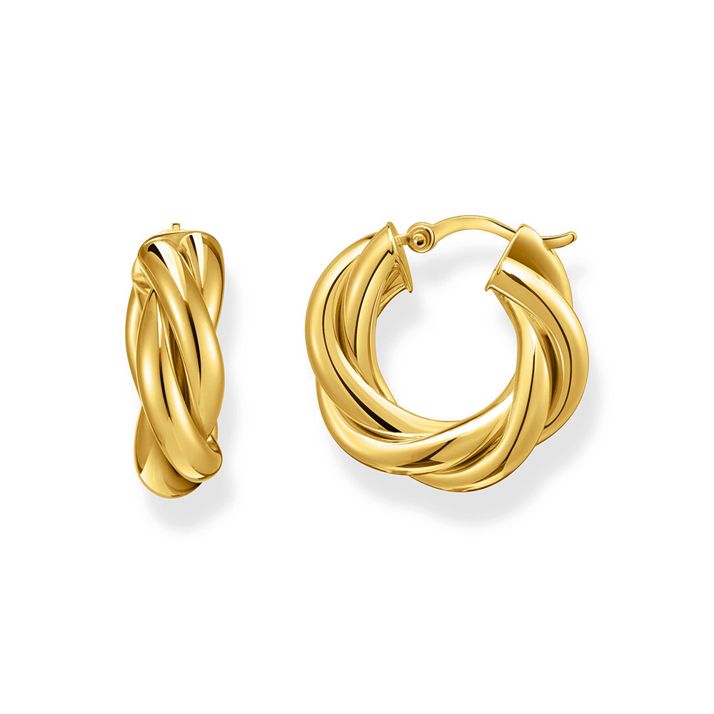 Thomas Sabo Bold Elegance Creolen gedrehtes Design vergoldet CR742-413-39 bei Juwelier am Schloss in Schwetzingen Baden-Württemberg
