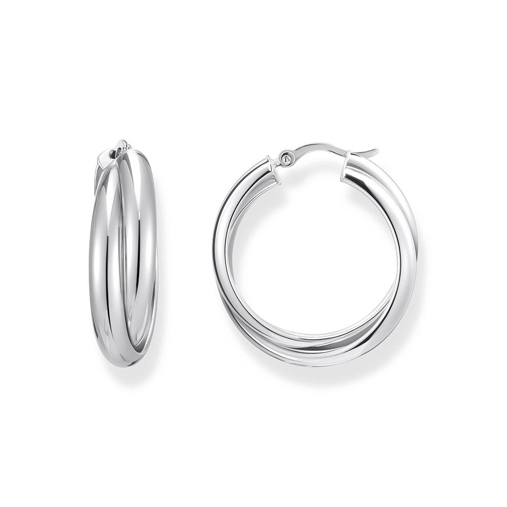 Thomas Sabo Bold Elegance Creolen verschlungenes Design Silber CR738-001-21 bei Juwelier am Schloss in Schwetzingen Baden-Württemberg
