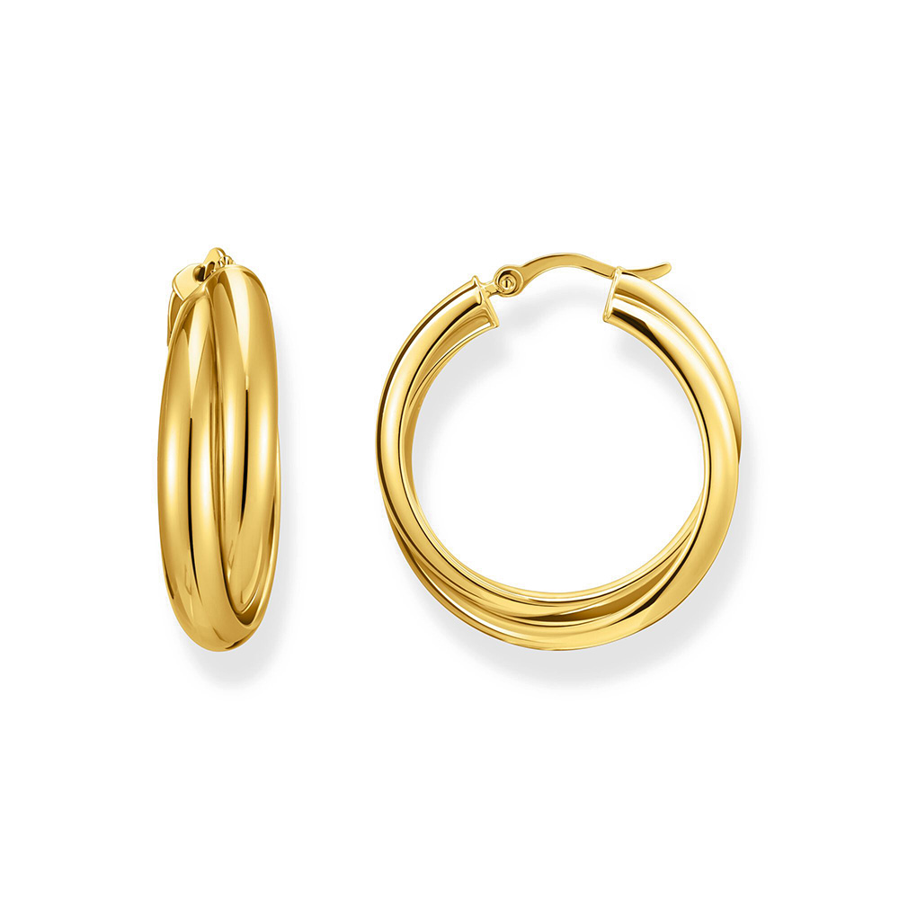 Thomas Sabo Bold Elegance Creolen verschlungenes Design vergoldet CR738-413-39 bei Juwelier am Schloss in Schwetzingen Baden-Württemberg