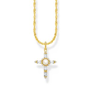 Thomas Sabo True Romance Kette mit weißem Kreuzanhänger Cross Romance vergoldet KE2296-445-14 bei Juwelier am Schloss in Schwetzingen Baden-Württemberg