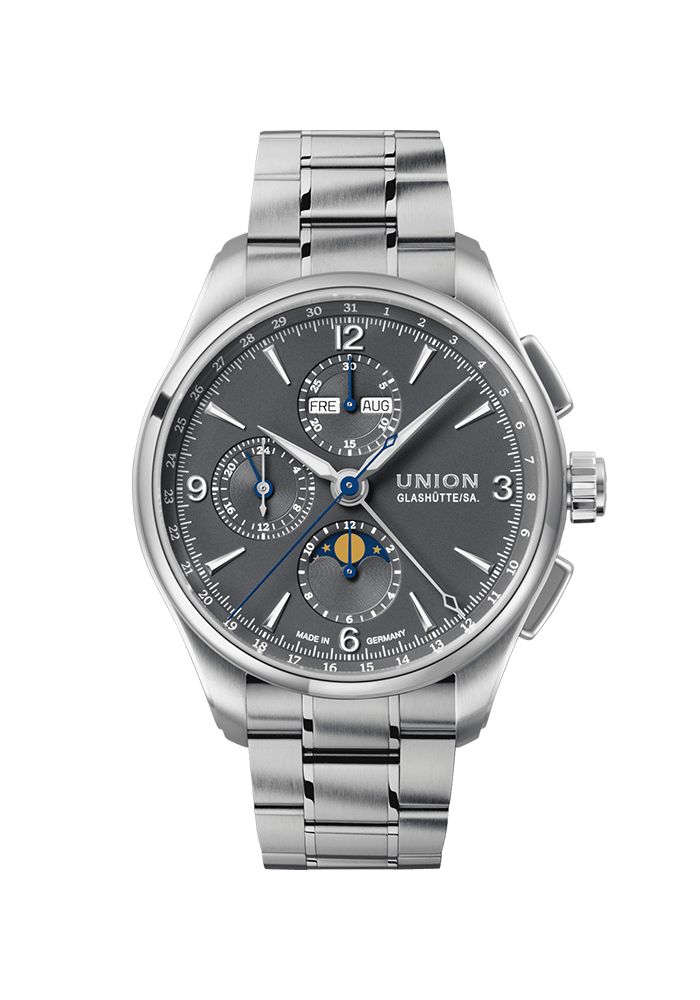 Union Glashütte Belisar Belisar Chronograph Mondphase D014.425.11.087.00 bei Juwelier am Schloss in Schwetzingen Baden-Württemberg