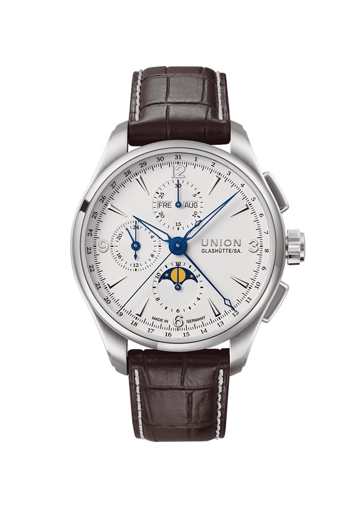 Union Glashütte Belisar Belisar Chronograph Mondphase D014.425.16.017.00 bei Juwelier am Schloss in Schwetzingen Baden-Württemberg